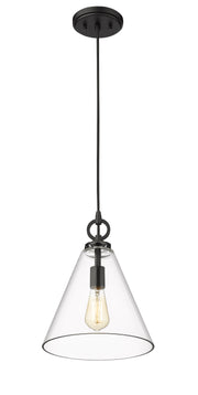 Harper 1 Light 11.5" Pendant in Matte Black