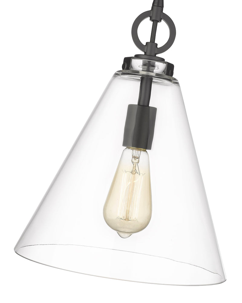 Harper 1 Light 11.5" Pendant in Matte Black
