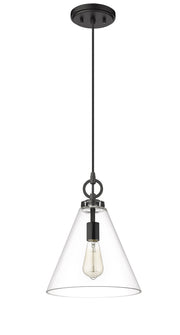 Harper 1 Light 11.5" Pendant in Matte Black