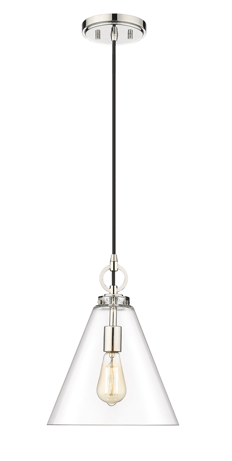 Harper 1 Light 11.5" Pendant in Polished Nickel