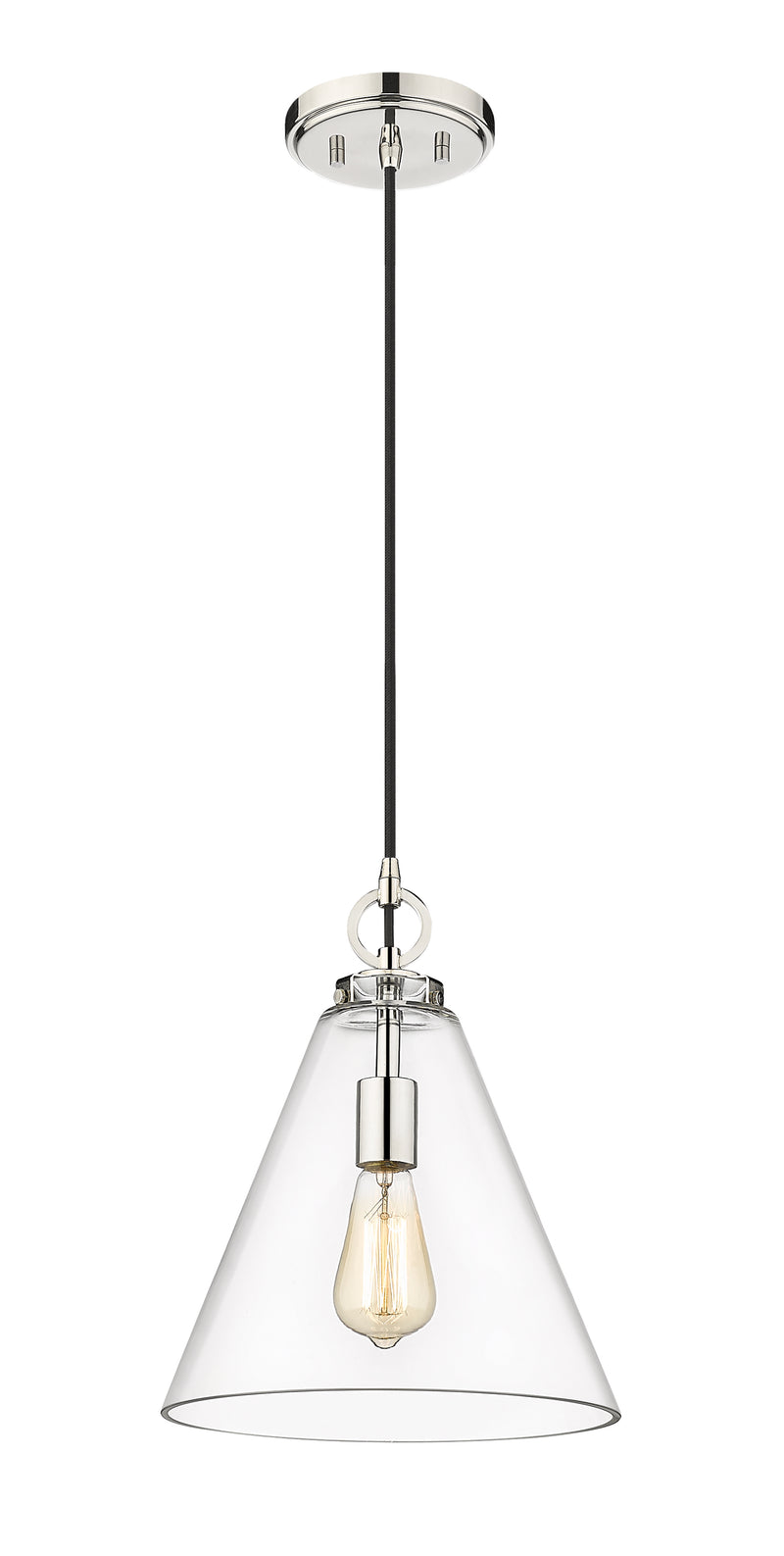 Harper 1 Light 11.5" Pendant in Polished Nickel
