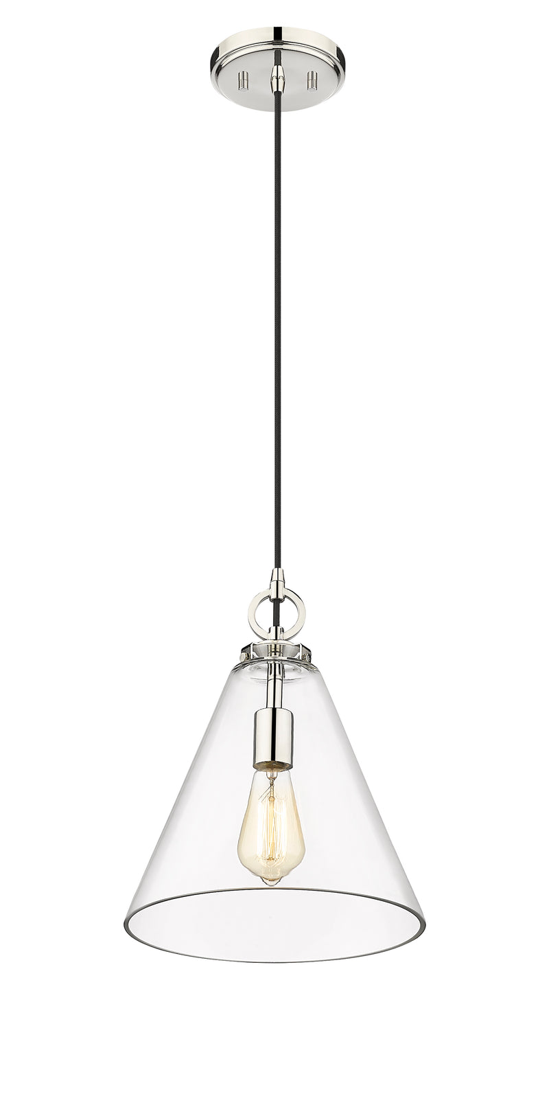 Harper 1 Light 11.5" Pendant in Polished Nickel