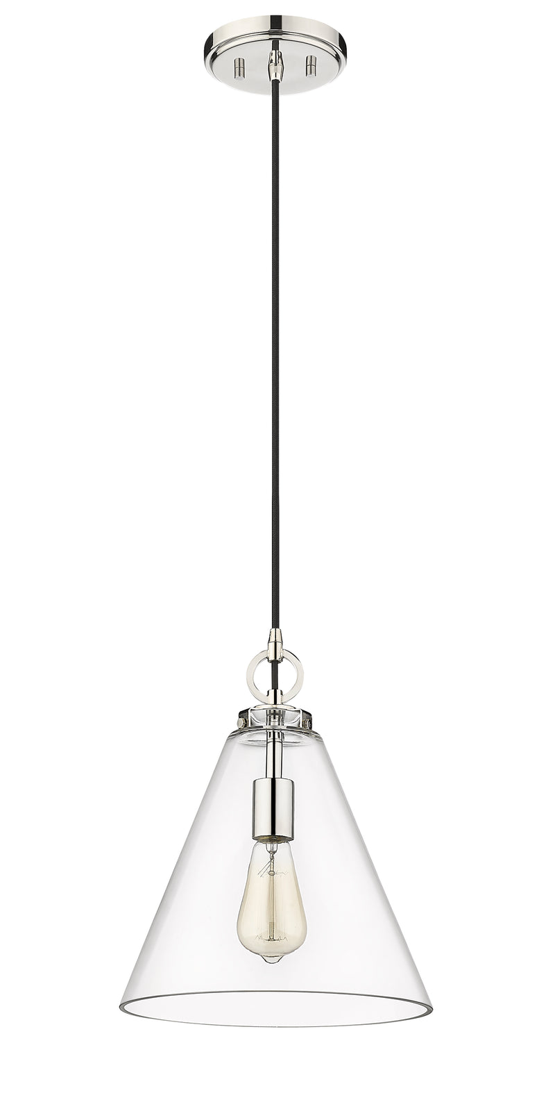 Harper 1 Light 11.5" Pendant in Polished Nickel