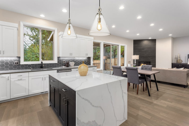 Harper 1 Light 11.5" Pendant in Polished Nickel in a room setting