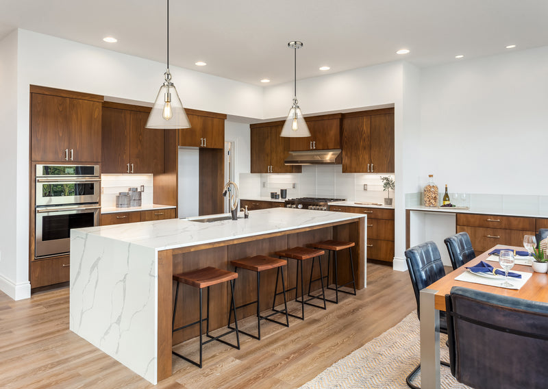 Harper 1 Light 11.5" Pendant in Polished Nickel in a room setting