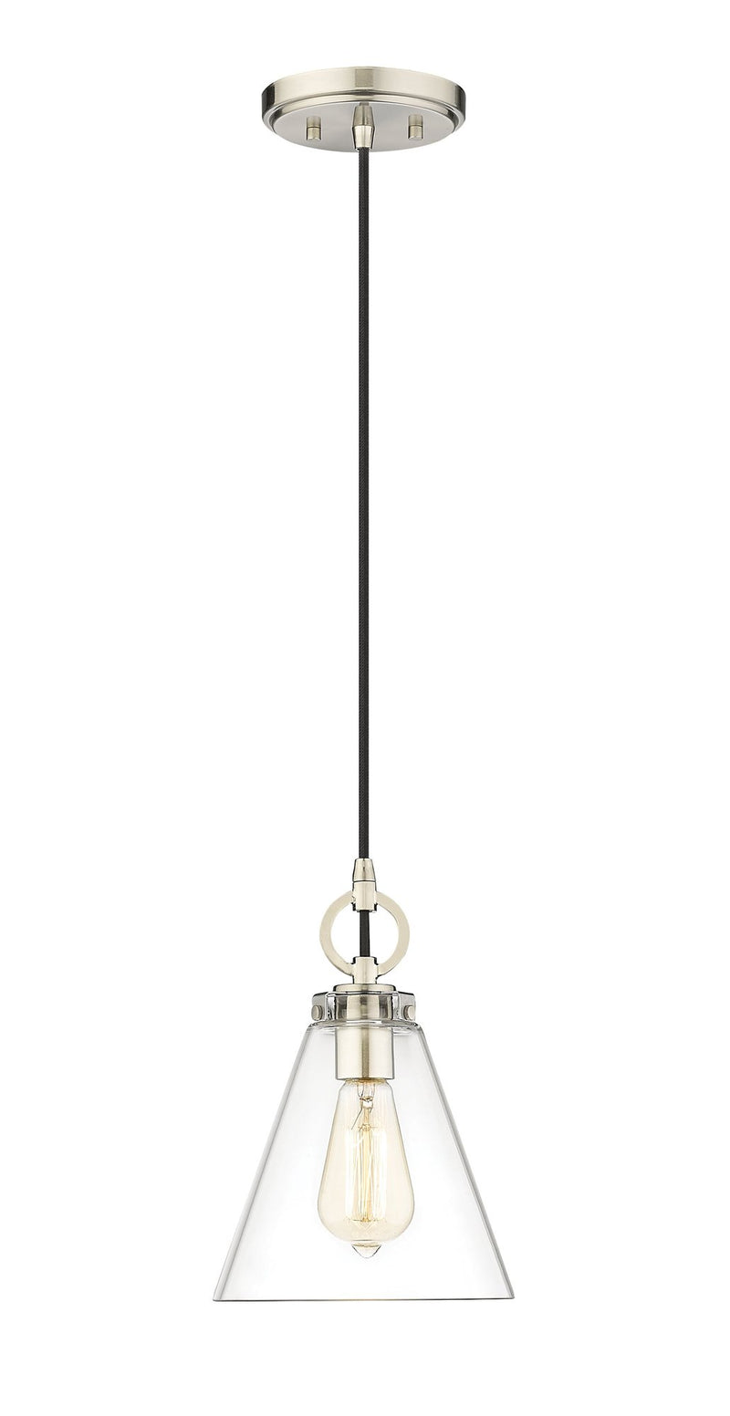 Harper 1 Light 8" Pendant in Brushed Nickel