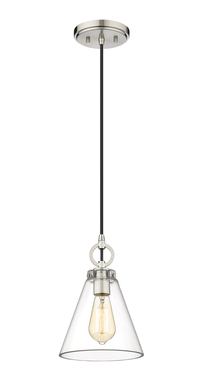 Harper 1 Light 8" Pendant in Brushed Nickel