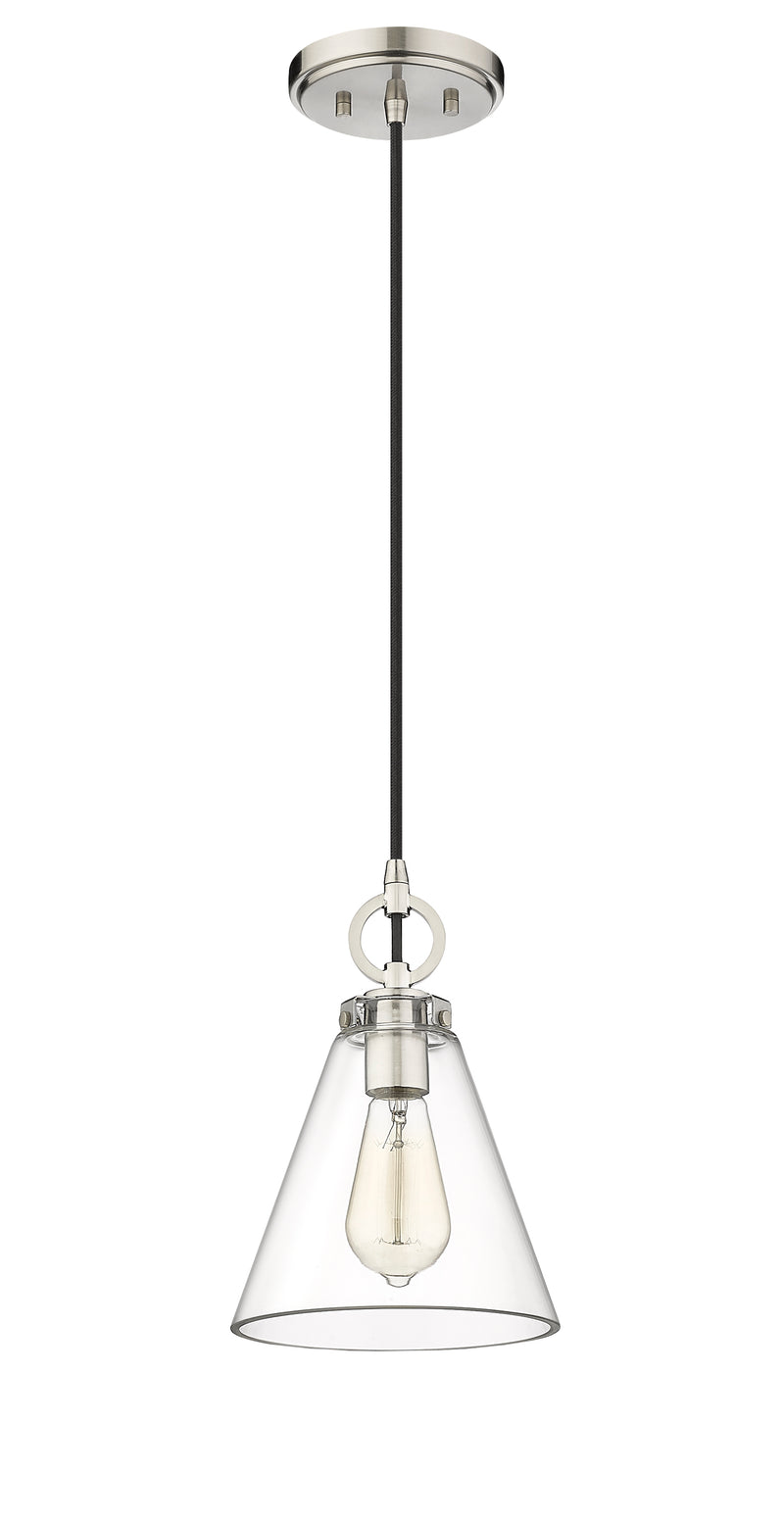 Harper 1 Light 8" Pendant in Brushed Nickel
