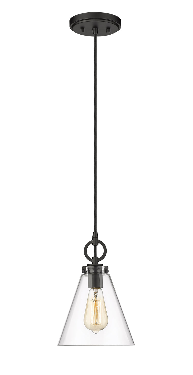 Harper 1 Light 8" Pendant in Matte Black