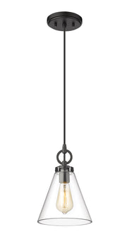 Harper 1 Light 8" Pendant in Matte Black