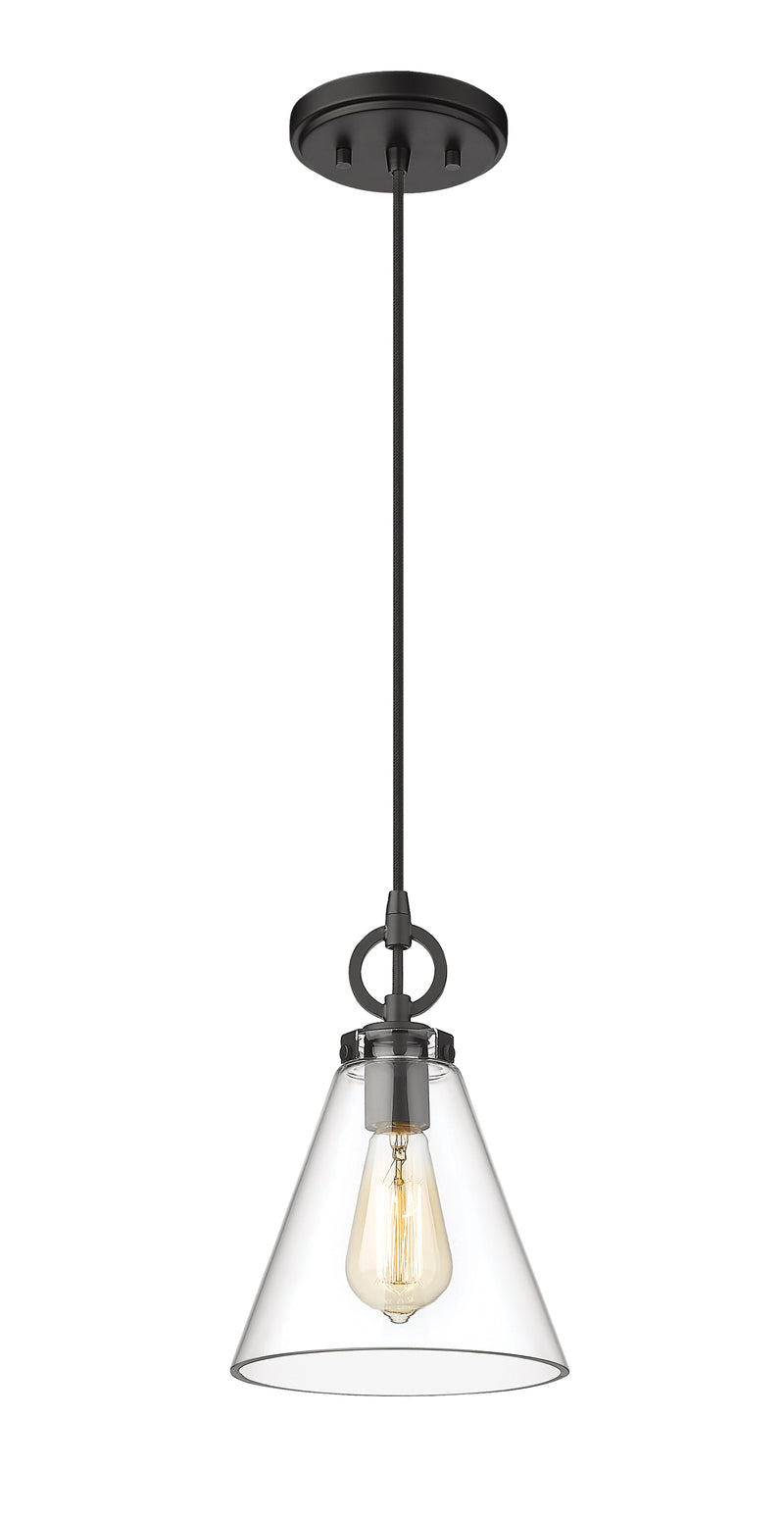 Harper 1 Light 8" Pendant in Matte Black