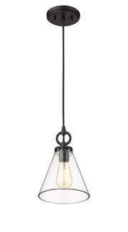 Harper 1 Light 8" Pendant in Matte Black