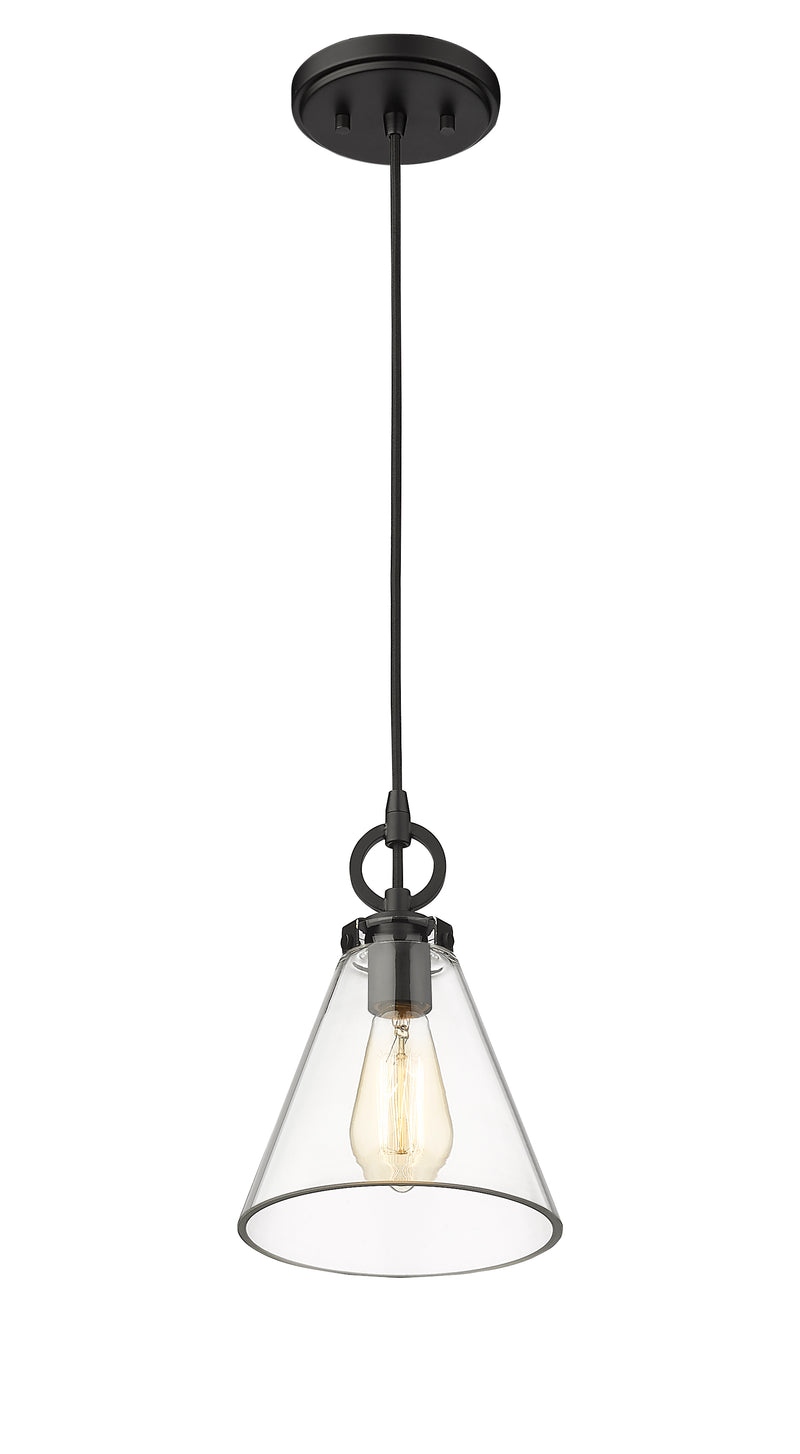 Harper 1 Light 8" Pendant in Matte Black