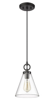 Harper 1 Light 8" Pendant in Matte Black