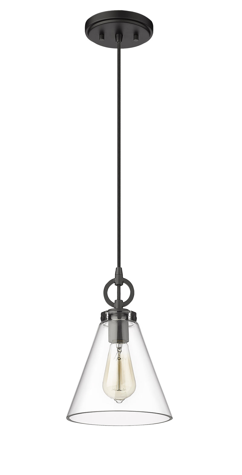 Harper 1 Light 8" Pendant in Matte Black
