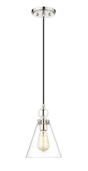 Harper 1 Light 8" Pendant in Polished Nickel