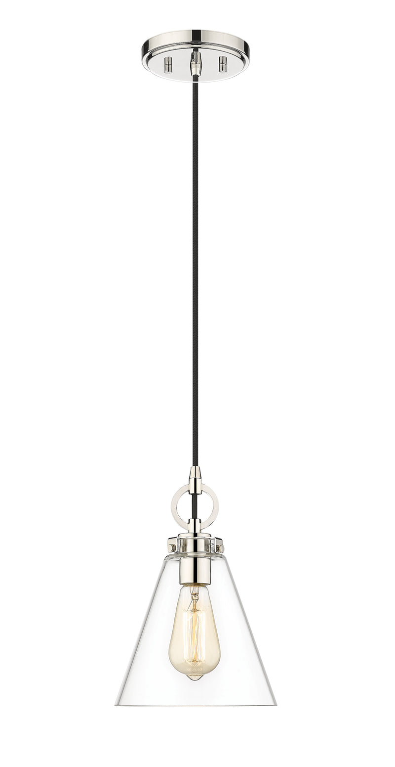 Harper 1 Light 8" Pendant in Polished Nickel