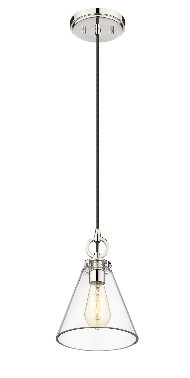 Harper 1 Light 8" Pendant in Polished Nickel