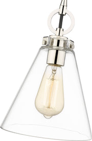 Harper 1 Light 8" Pendant in Polished Nickel