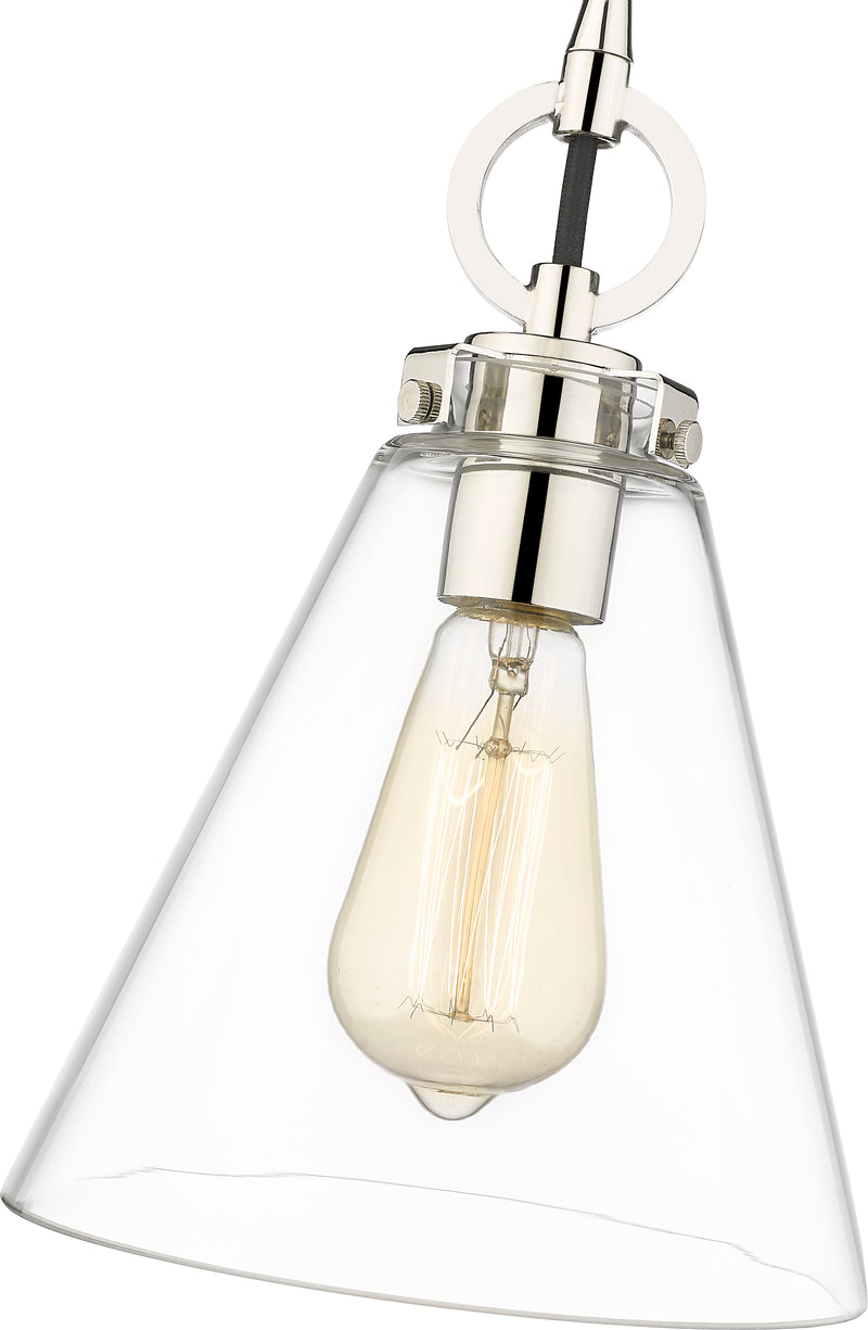 Harper 1 Light 8" Pendant in Polished Nickel