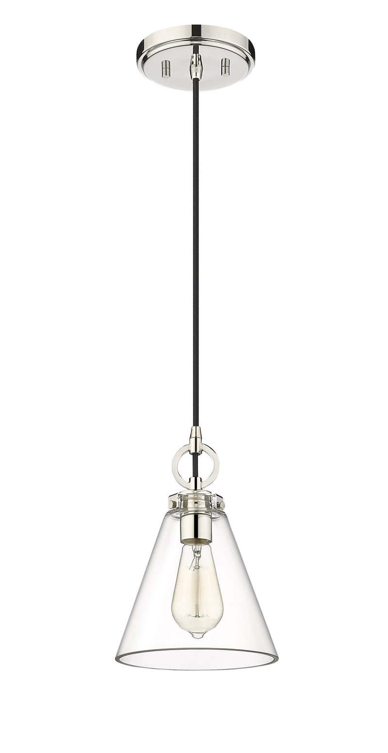 Harper 1 Light 8" Pendant in Polished Nickel