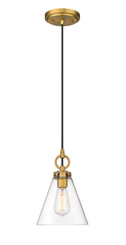Harper 1 Light 8" Pendant in Rubbed Brass