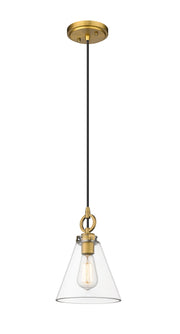 Harper 1 Light 8" Pendant in Rubbed Brass