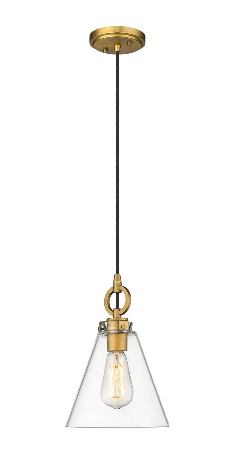 Harper 1 Light 8" Pendant in Rubbed Brass