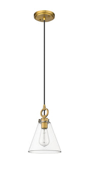 Harper 1 Light 8" Pendant in Rubbed Brass