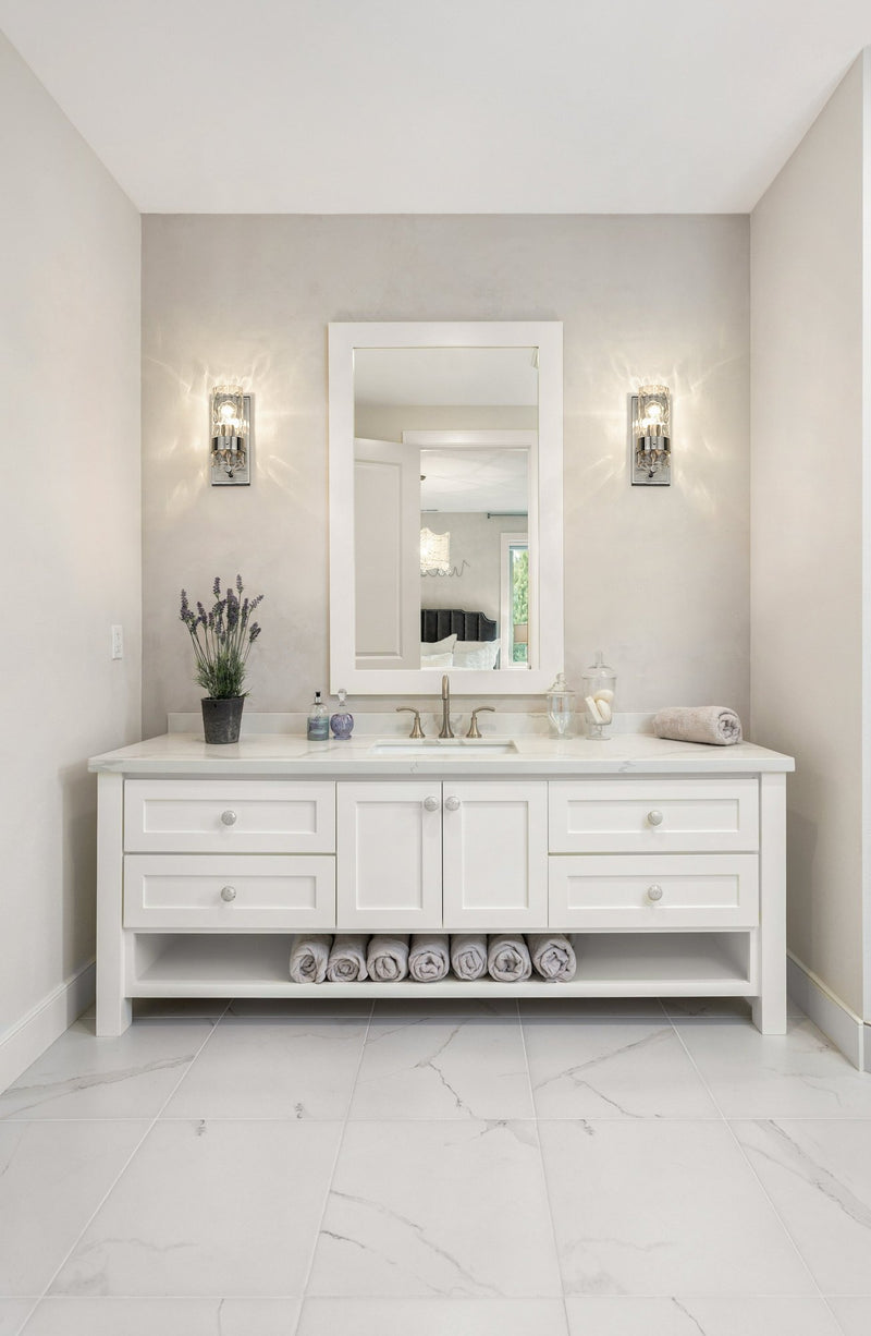 Fontaine 1 Light 4.75" Wall Sconce in Brushed Nickel in a room setting
