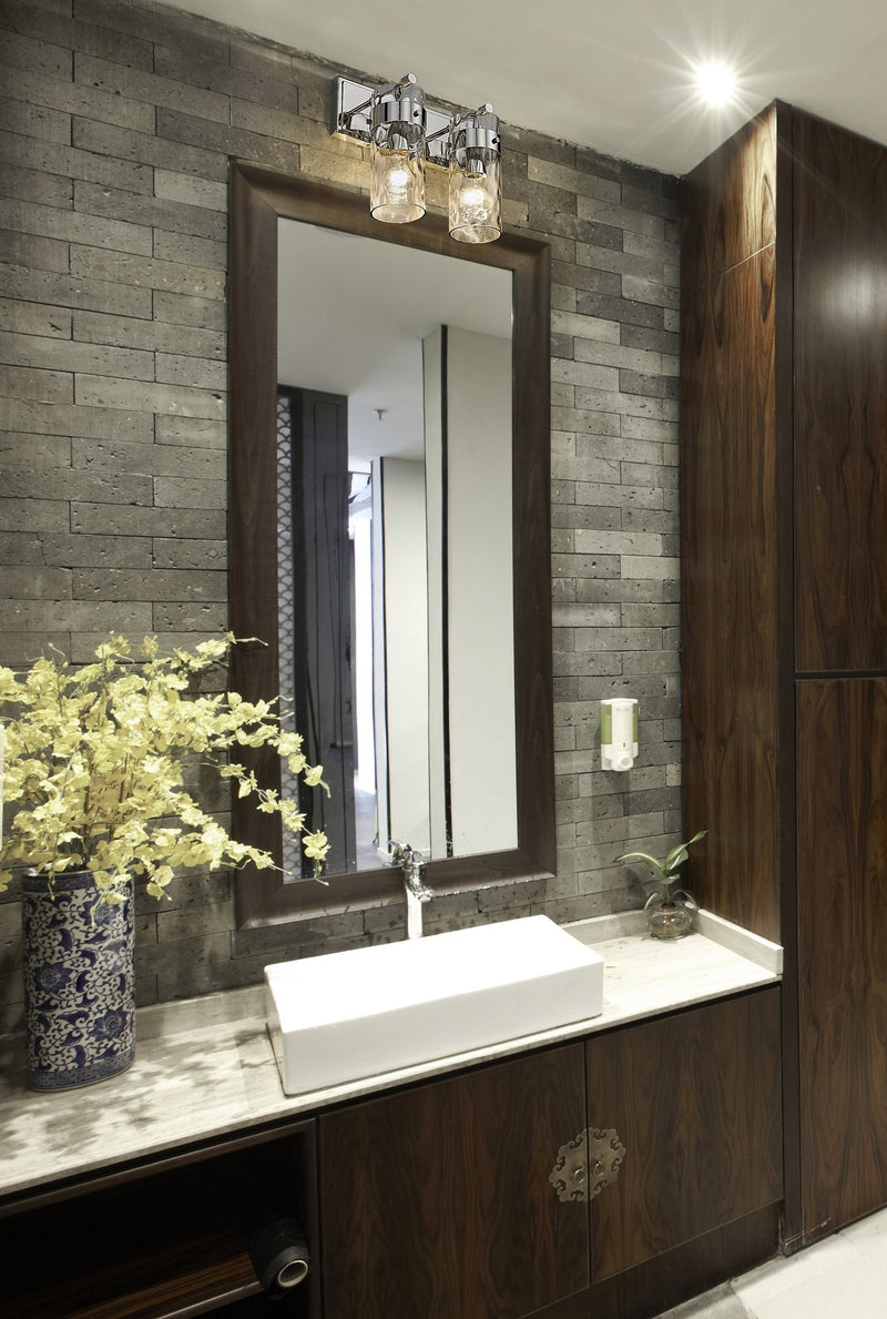Fontaine 2 Light 14" Vanity in Polished Nickel in a room setting
