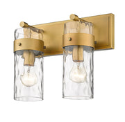 Fontaine 2 Light 14" Vanity in Rubbed Brass