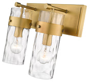 Fontaine 2 Light 14" Vanity in Rubbed Brass
