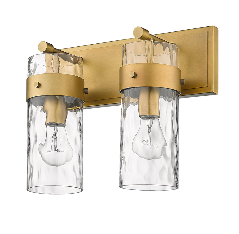 Fontaine 2 Light 14" Vanity in Rubbed Brass