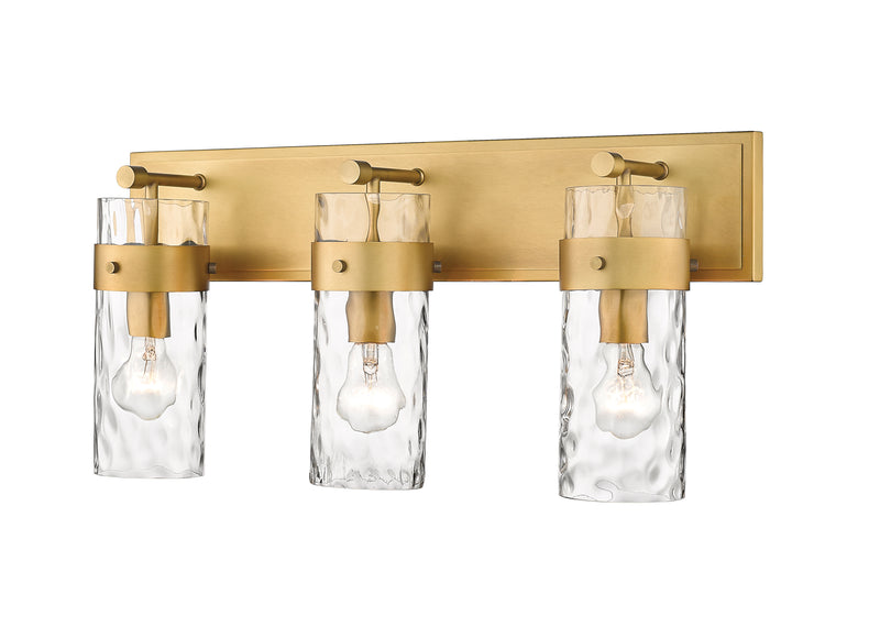 Fontaine 3 Light 24" Vanity in Rubbed Brass