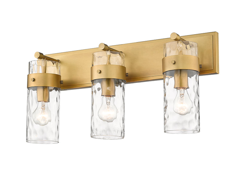 Fontaine 3 Light 24" Vanity in Rubbed Brass