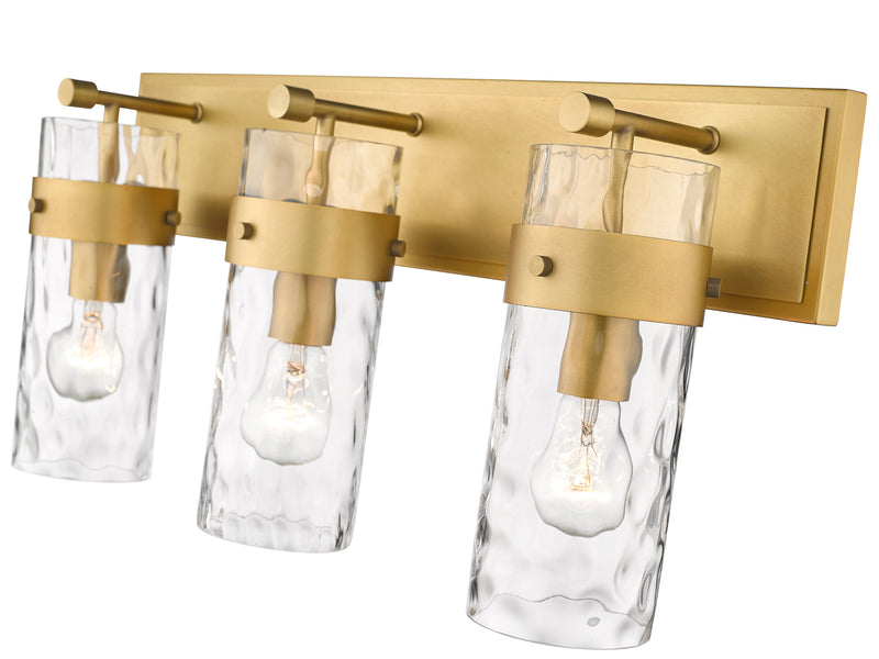 Fontaine 3 Light 24" Vanity in Rubbed Brass
