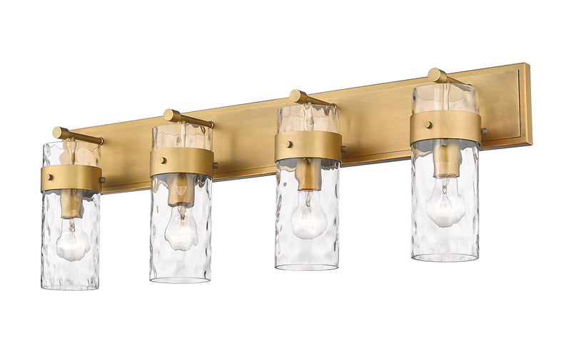 Fontaine 4 Light 34" Vanity in Rubbed Brass