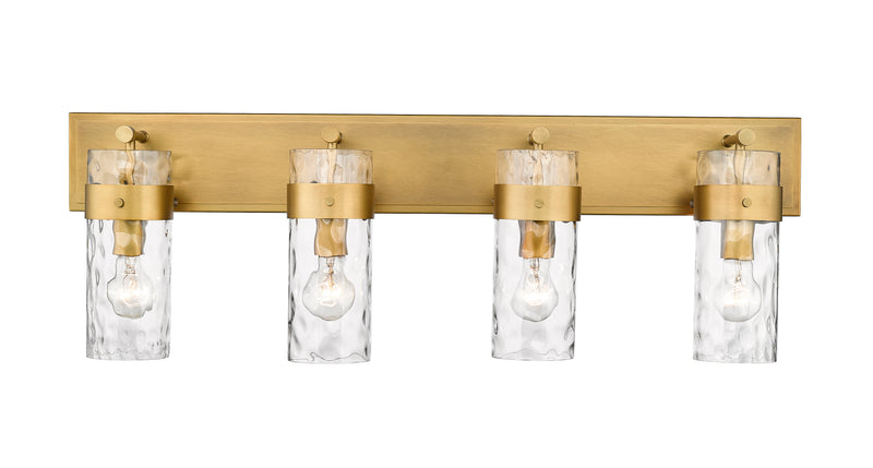 Fontaine 4 Light 34" Vanity in Rubbed Brass