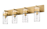 Fontaine 4 Light 34" Vanity in Rubbed Brass