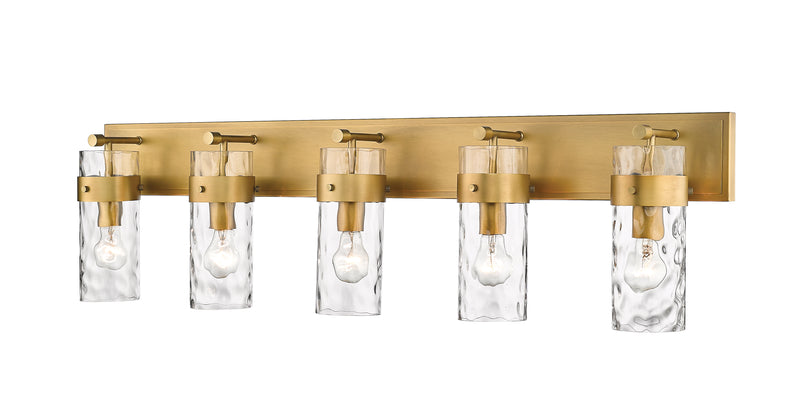Fontaine 5 Light 44" Vanity in Rubbed Brass