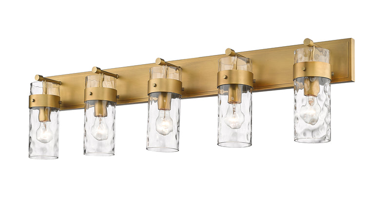 Fontaine 5 Light 44" Vanity in Rubbed Brass