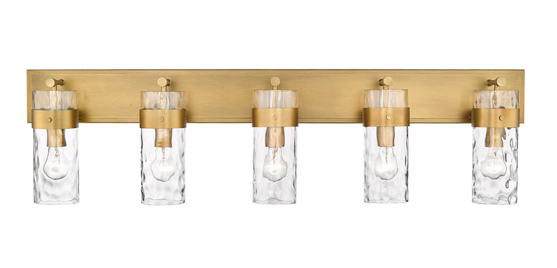 Fontaine 5 Light 44" Vanity in Rubbed Brass