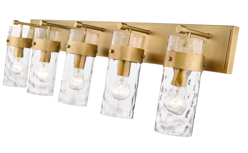 Fontaine 5 Light 44" Vanity in Rubbed Brass