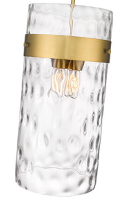 Fontaine 4 Light 13" Pendant in Rubbed Brass