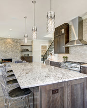 Fontaine 1 Light 6.5" Pendant in Brushed Nickel in a room setting