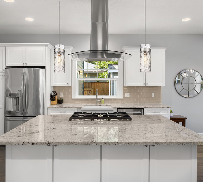 Fontaine 1 Light 6.5" Pendant in Polished Nickel in a room setting