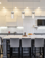Fontaine 1 Light 6.5" Pendant in Polished Nickel in a room setting