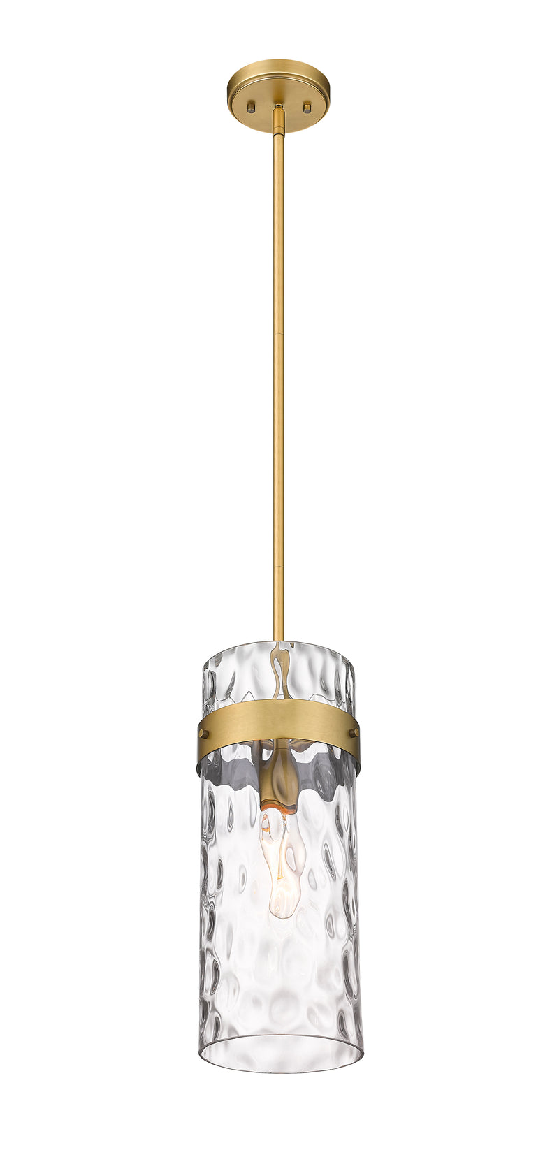 Fontaine 1 Light 6.5" Pendant in Rubbed Brass