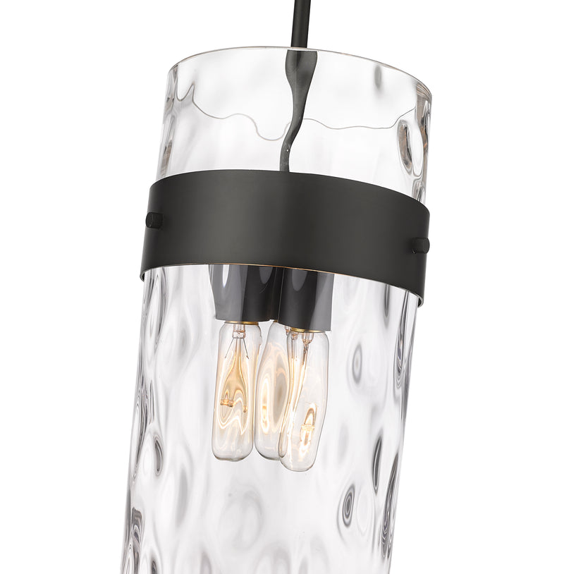 Fontaine 3 Light 9" Pendant in Matte Black